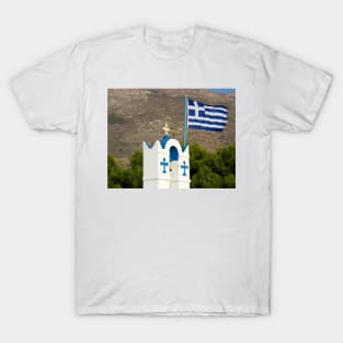 Belfry and flag of Greece T-Shirt